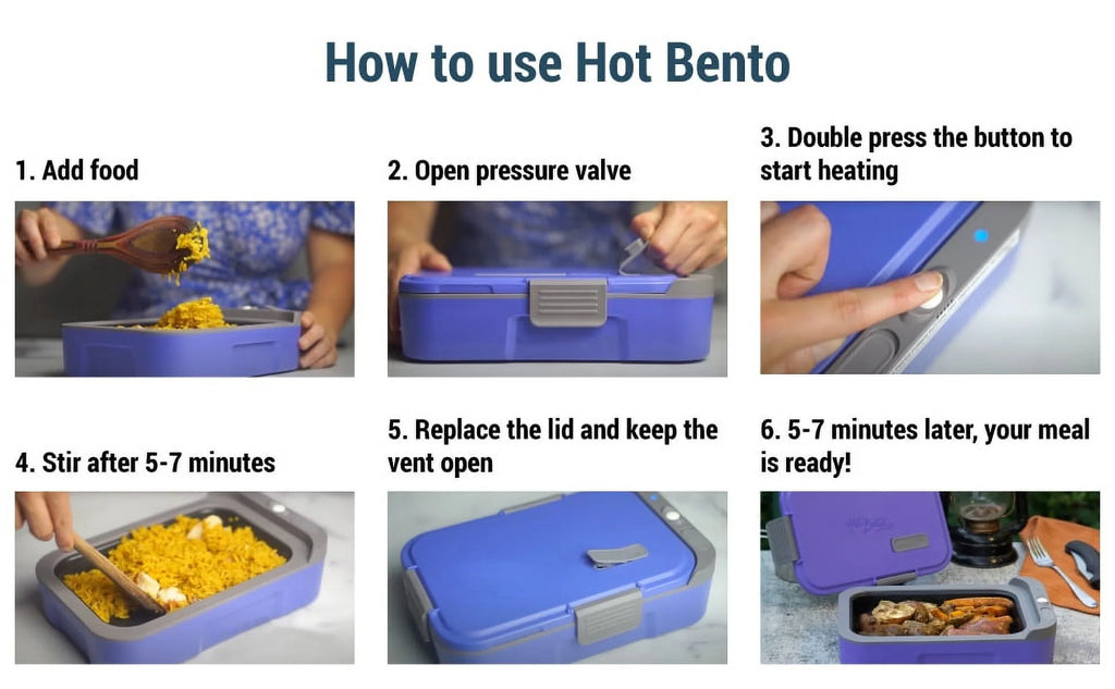 Self Heated Reusable Lunch Box and Food Warmer D573