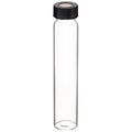 40ml Clear Black Polypropylene Open Top Closure with PTFE/Silicone Top Hat Septa L3133