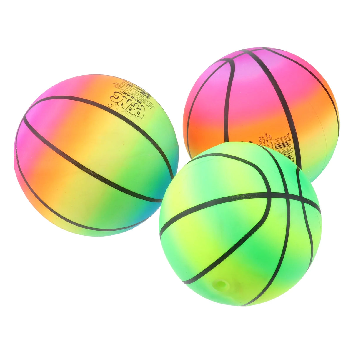 3 Pcs 16 CM Rainbow Balls Elastic PVC Beach Play Ball J7069