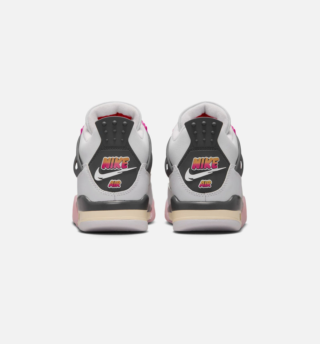 Air Jordan 4 Retro Comic Big Kids' Lifestyle Shoes - Off White/Fire Pink/Anthracite
