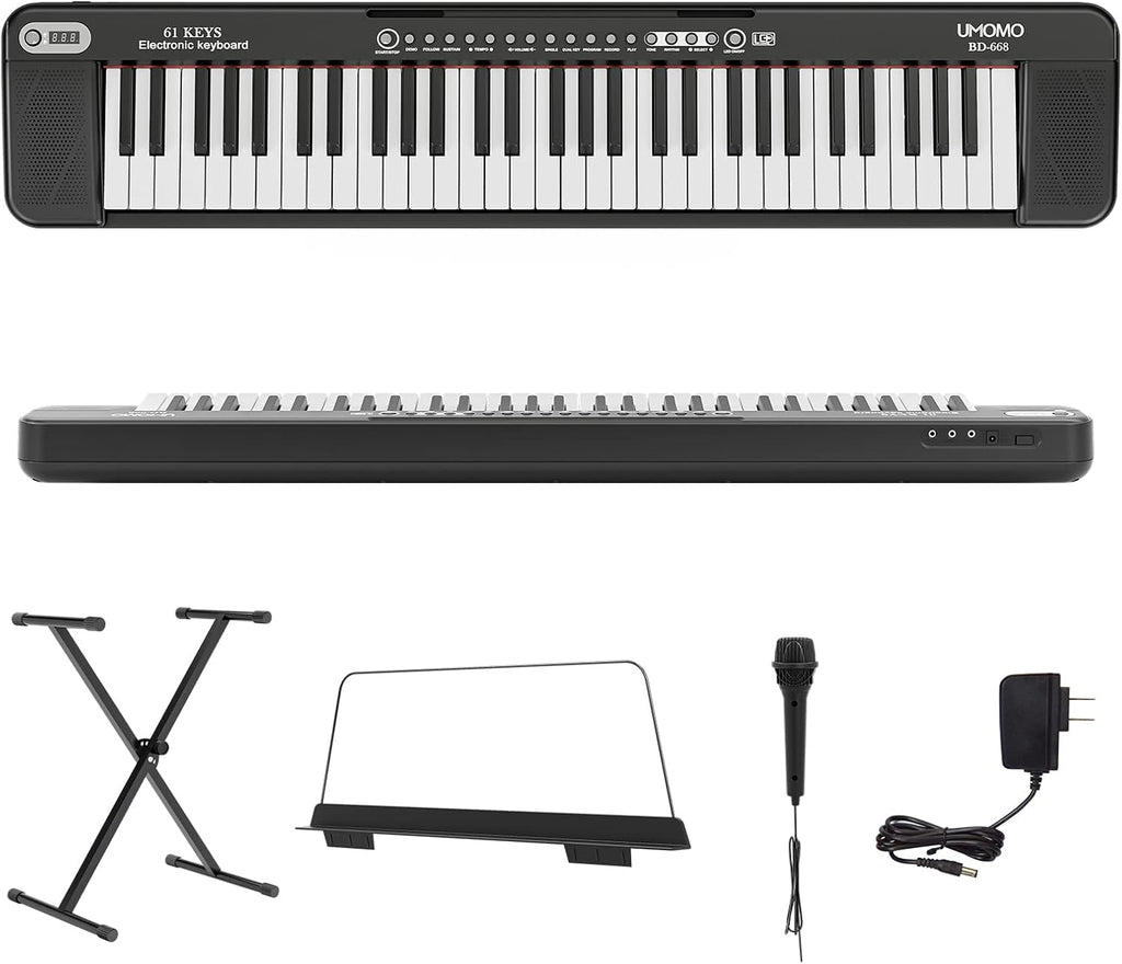 Pink Electric Piano Keyboard with Stand, 61 Key, Pack of 2 R23326