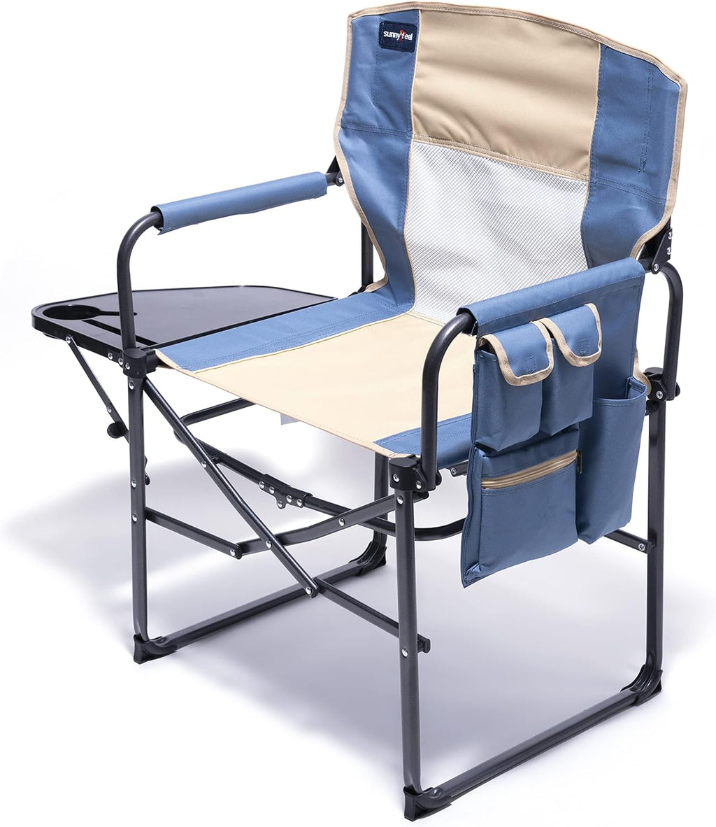 Heavy Duty Oversized Portable Folding Chair with Side Table Z583