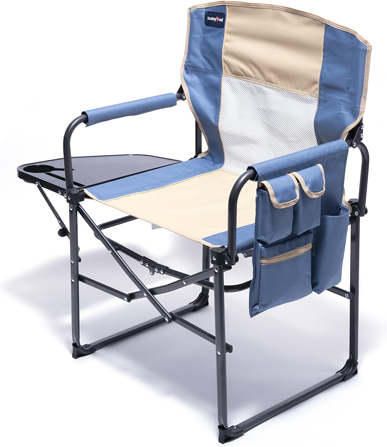 Heavy Duty Oversized Portable Folding Chair with Side Table Z583