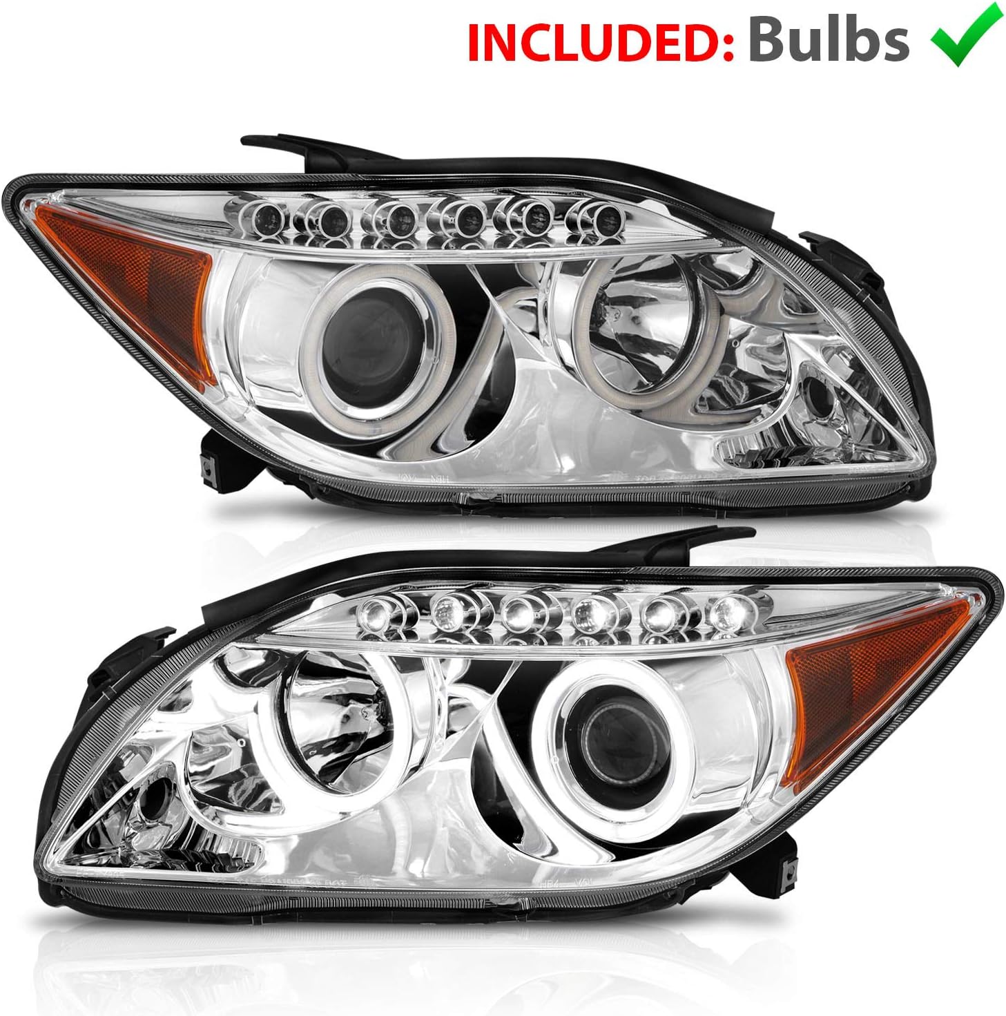 Chrome Projector Headlights LED Halo for Scion Tc V467