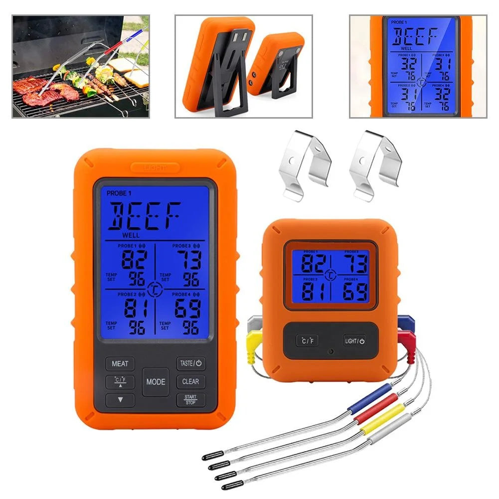 WiFi Battery Powered Grill Thermometer with Dual Alarm D222911