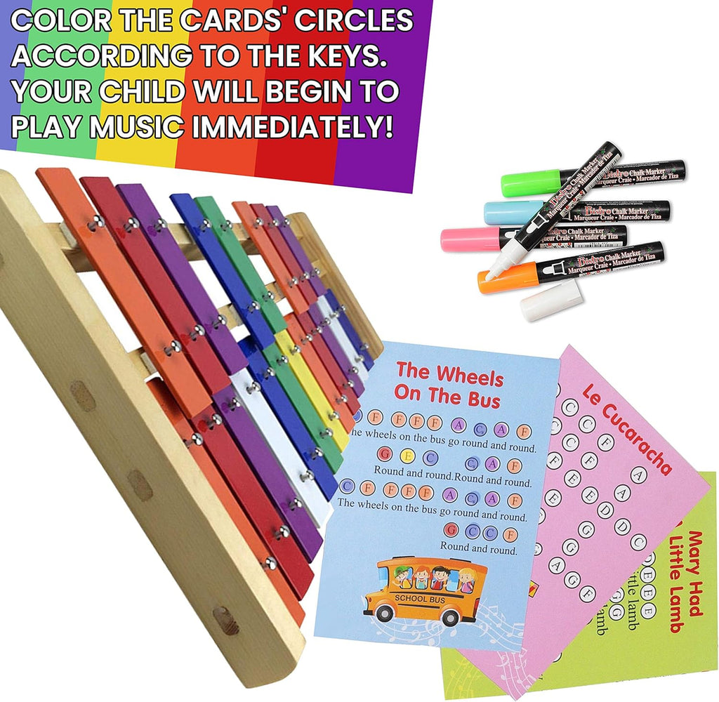 20 Note Chromatic Glockenspiel Metal Xylophone Sheet Music Cards Pack of 2 H722674