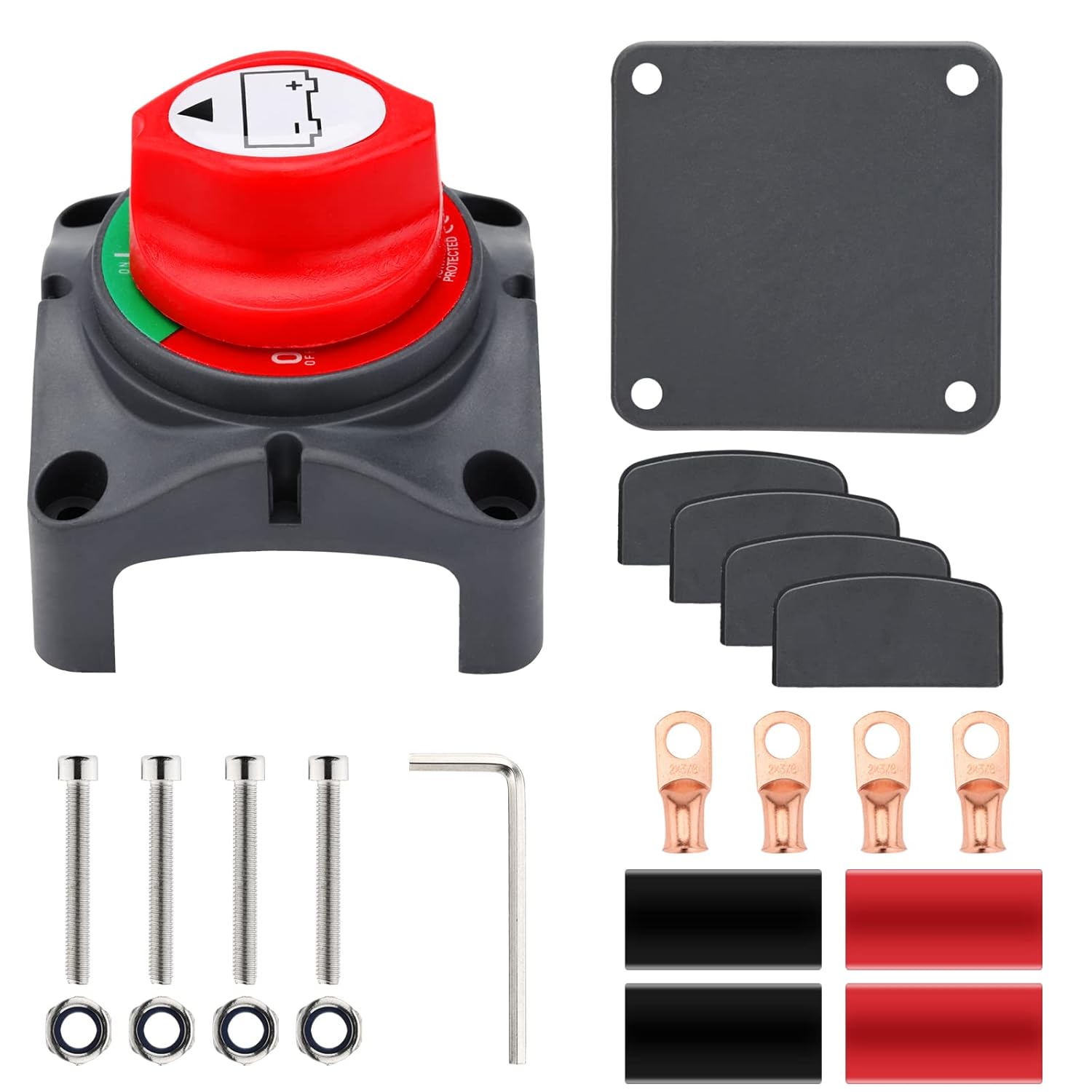 Battery Disconnect Switch, 12V 24V 48V, Pack of 2 W668742