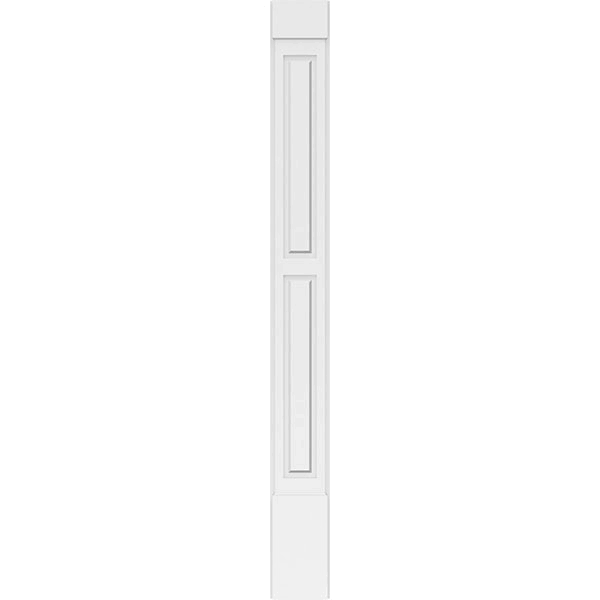 Two Equal Raised Panel PVC Pilaster with Capital and Base (Pair) H84196