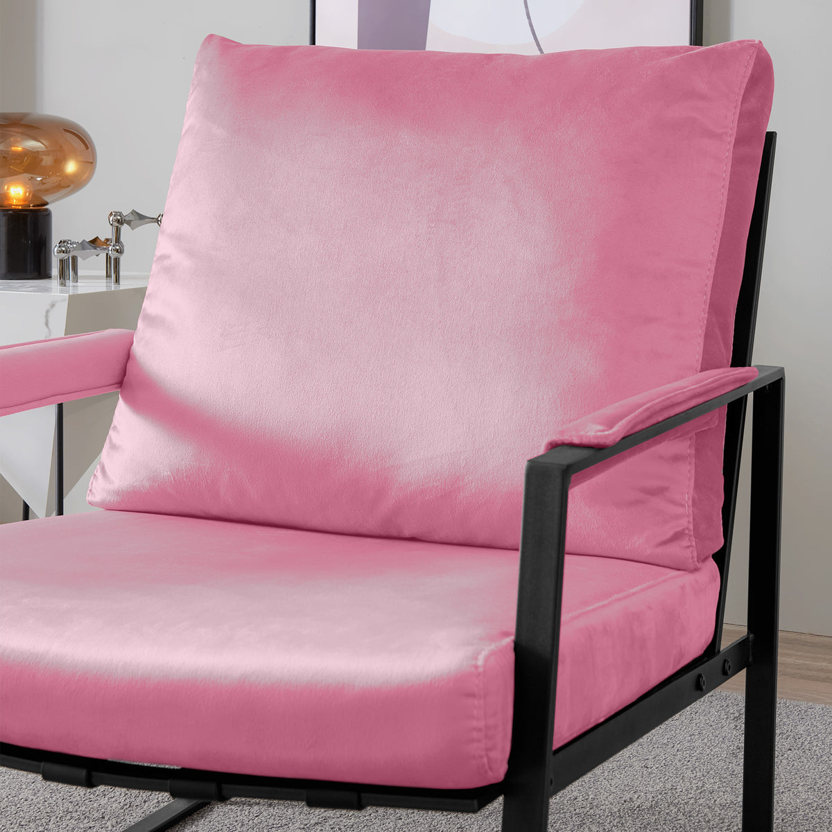 Velvet Single Arms Chair I81508