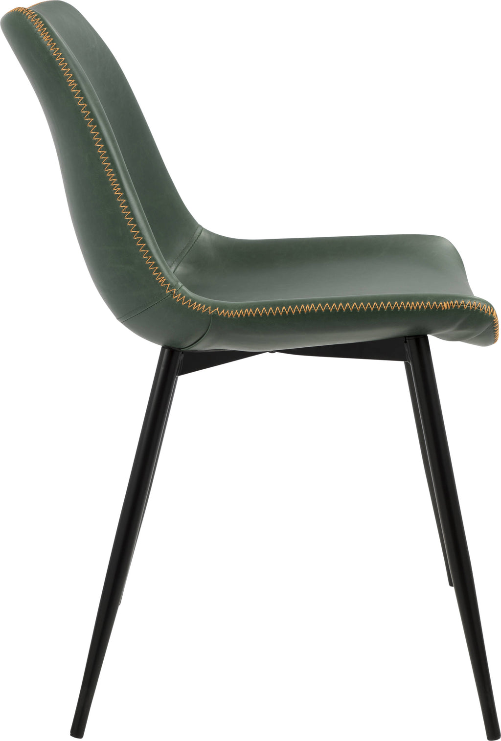 Black and Green Faux Leather Dining Chair Set of 2 Z681