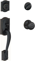 Matte Black Single Cylinder Handleset and Georgian Knob W526