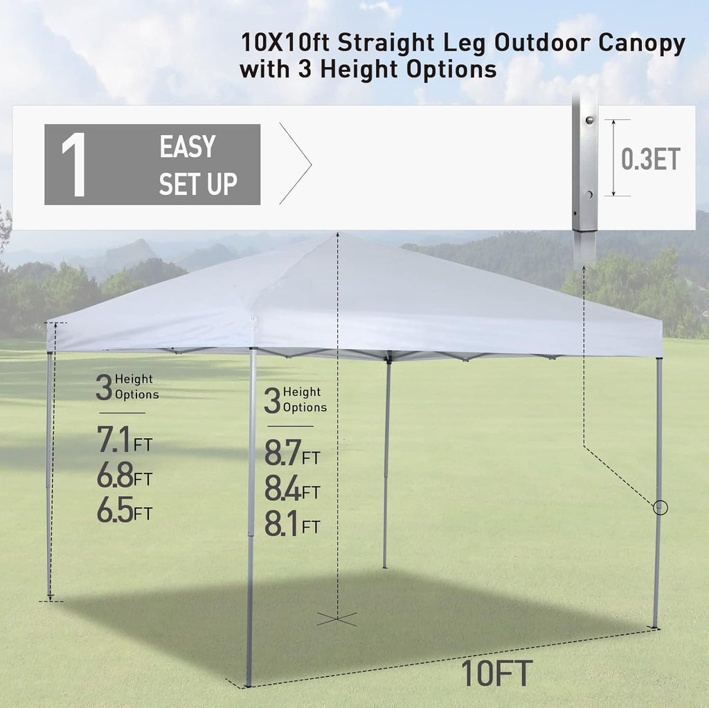 10 x 10ft Blue Pop Up Canopy Tent with Carry Bag R24344