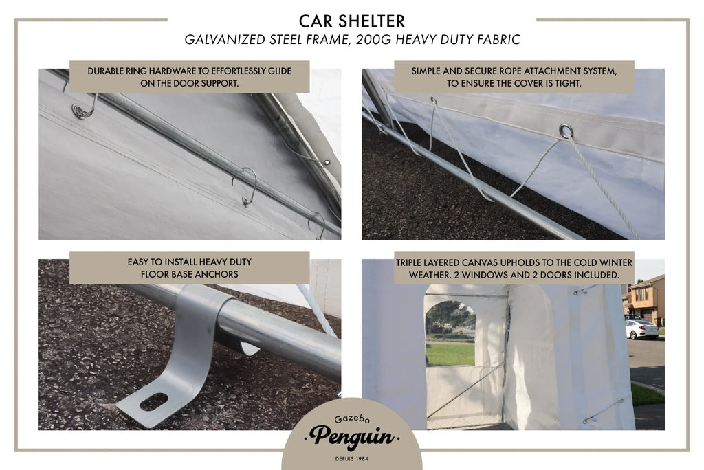 Double Car Shelter 18 ft x 20 ft E607320