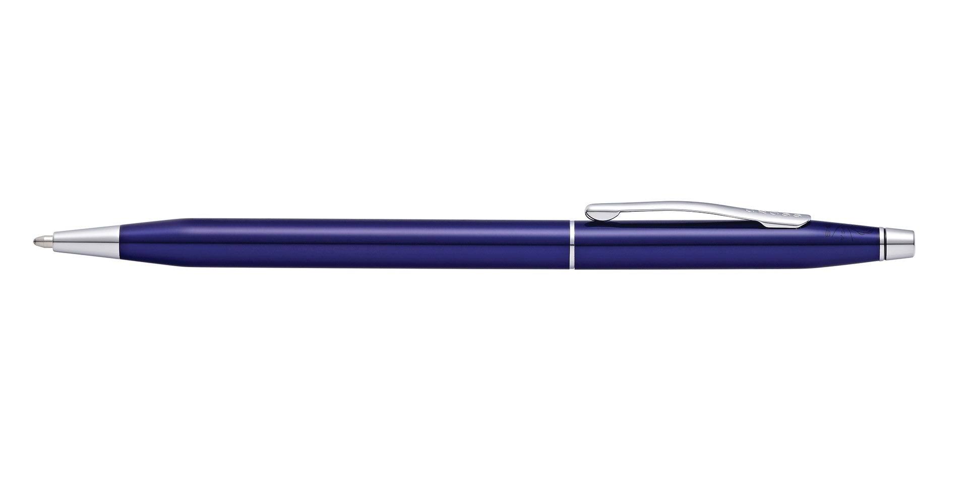 Translucent Blue Lacquer Ballpoint and Rollerball Pen Set Y70498