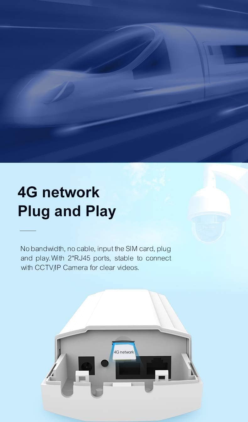 4G LTE Unlocked CPE Router with SIM Card Slot and Long Range LTE Antenna D749597