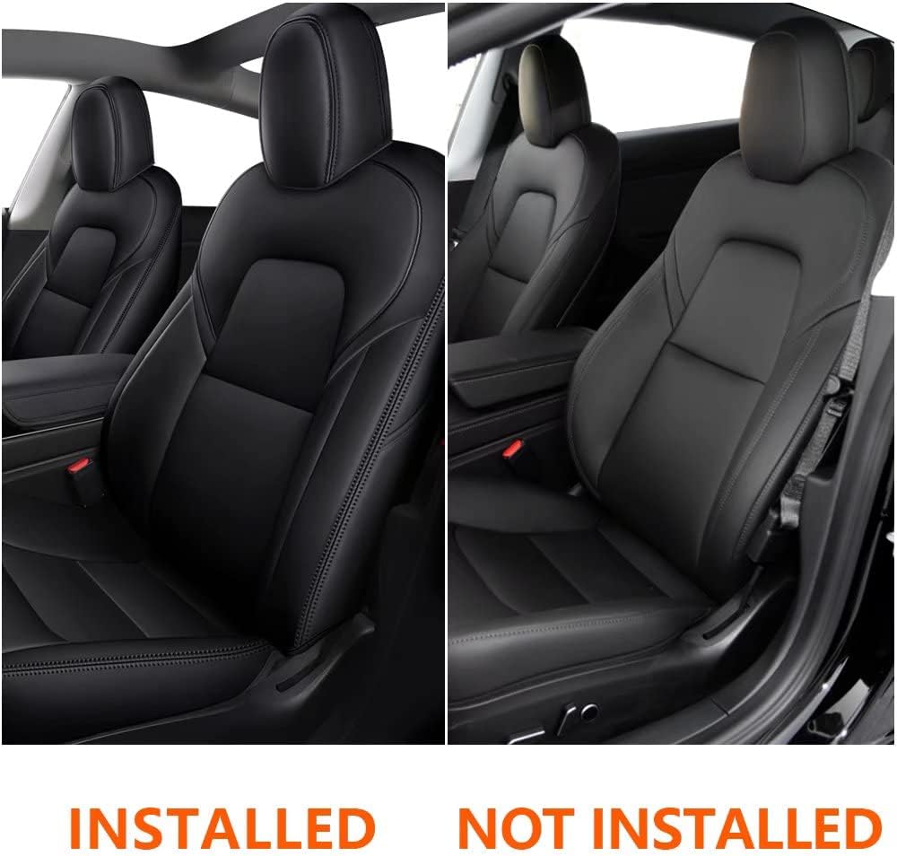 Faux Leather Car Seat Cover Full Set Front Rear Seat Black 5 Seats Z7529