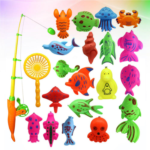 22pcs Magnetic Fishing Game Set with Rod and Net O51314