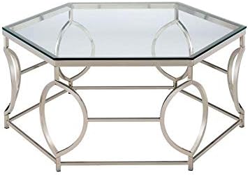 2-Piece Chrome Metal Coffee Table Set N670