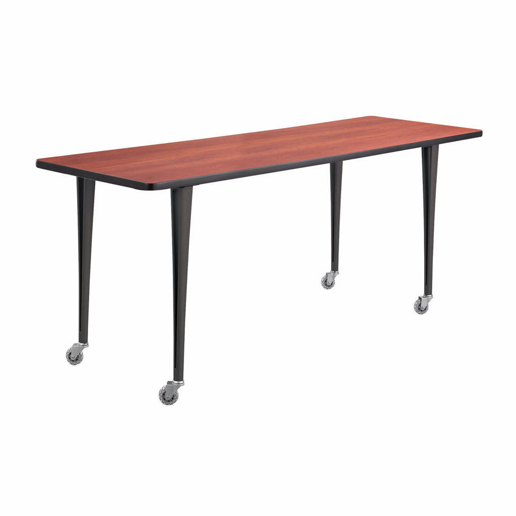 Gray/Black Post Leg Desk with Casters Q695