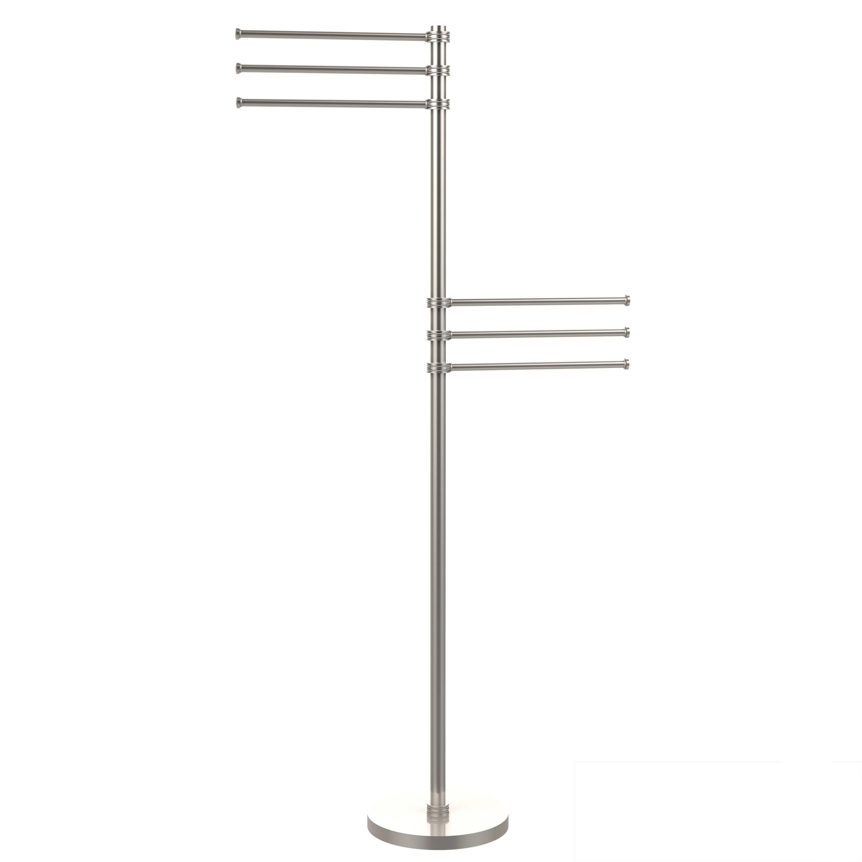 Polished Chrome Towel Stand with 6 Pivoting 12-in Arms Z812641