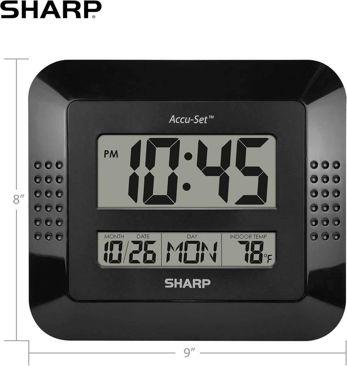 Analog Wall Clock with Indoor Temperature Display and Calendar Display V528