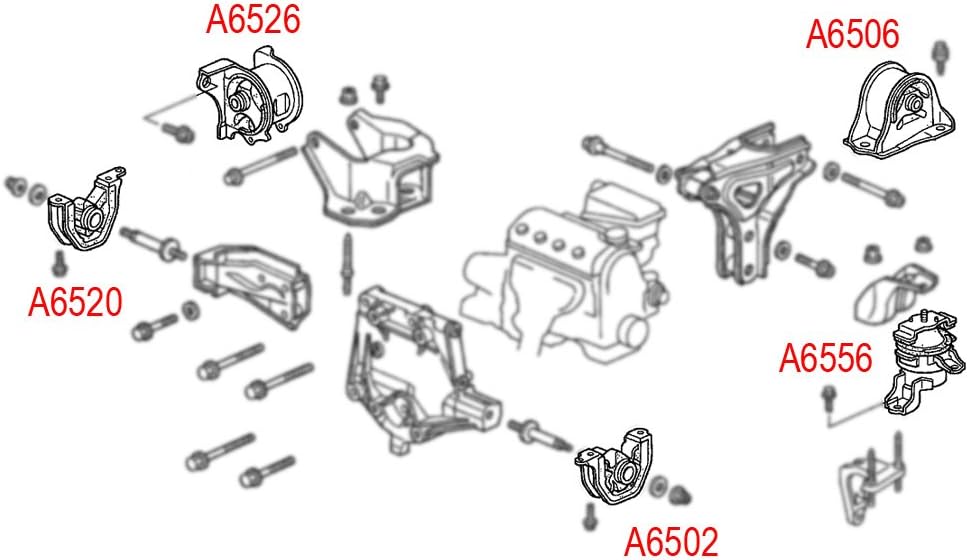 Engine Motor Mount Compatible with 1996-2000 Honda Civic 1.6L Pack of 2 N273