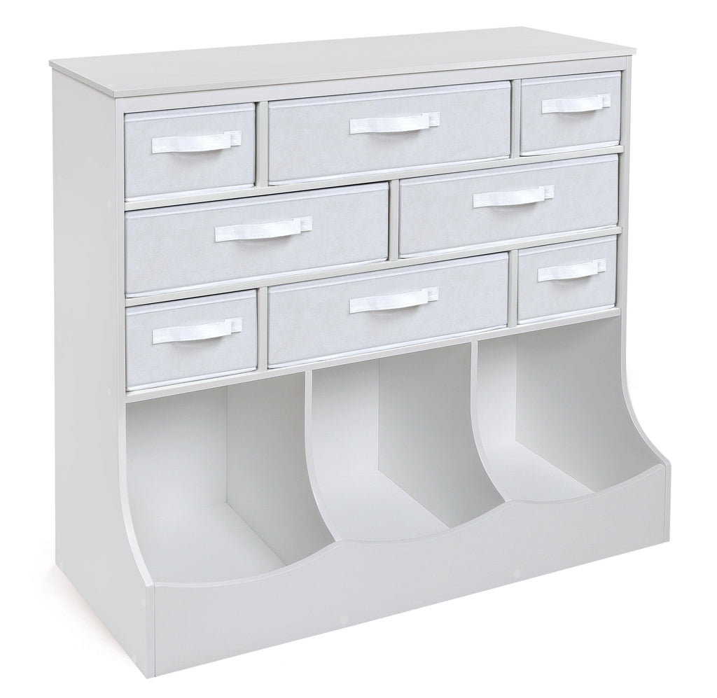 White Storage Station with Eight Baskets and Three Bins M838163