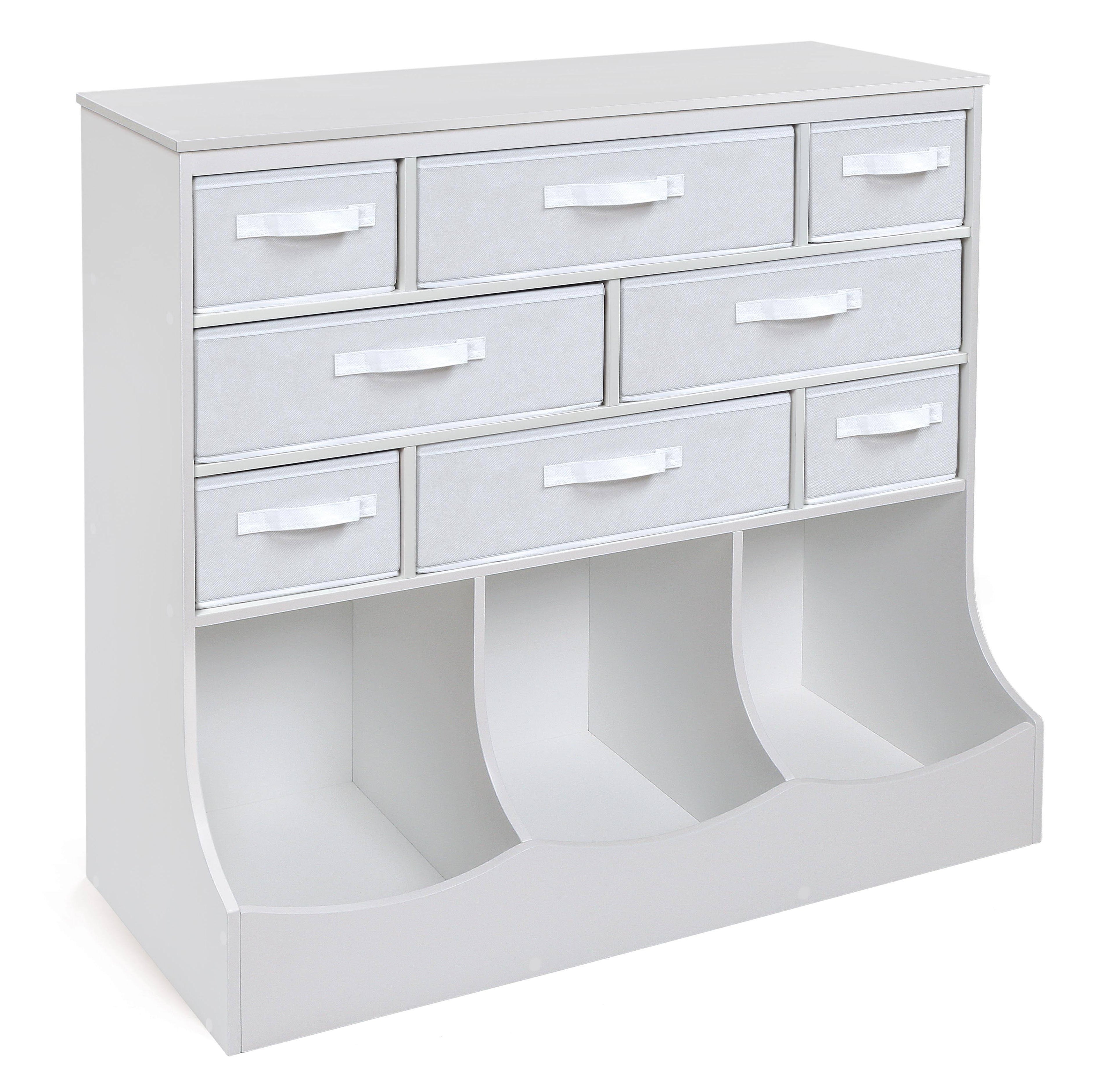 White Storage Station with Eight Baskets and Three Bins M838163