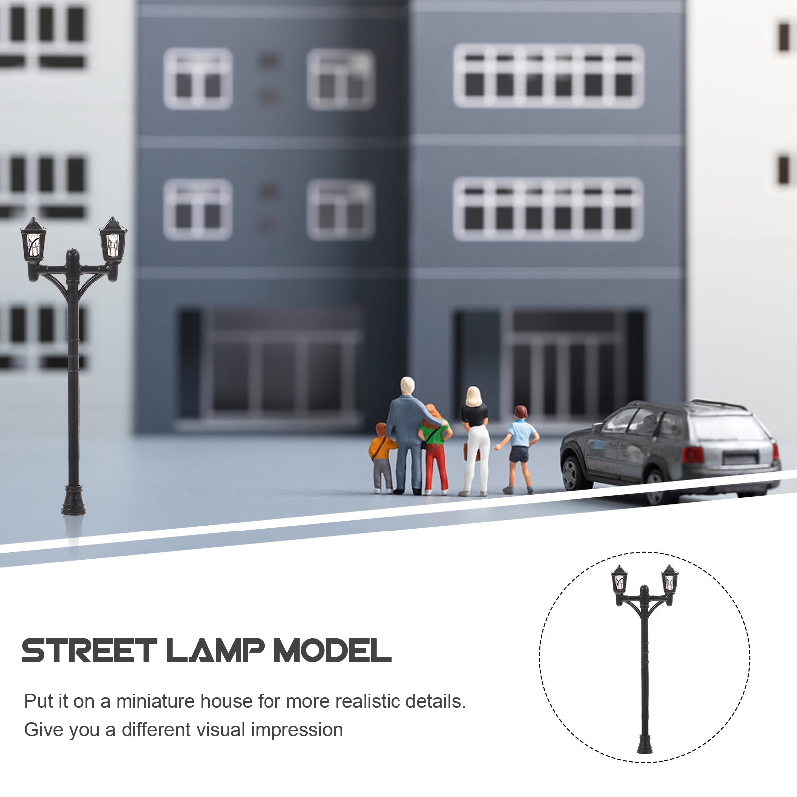 Mini Street Light Lamp Decor Models 10 Pcs E6728