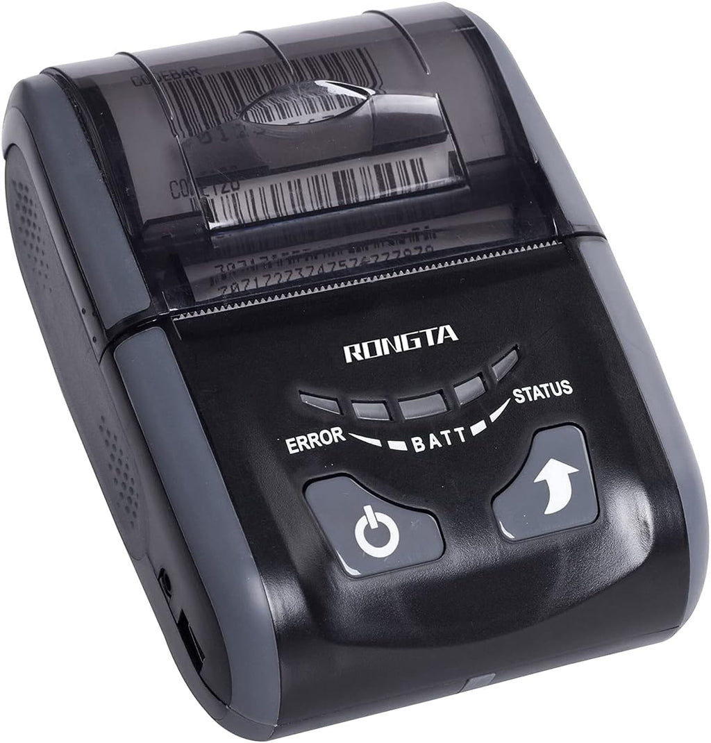 Portable Receipt Printer 58mm Direct Thermal Printer with Bluetooth USB, Grey, Pack of 2 O93310
