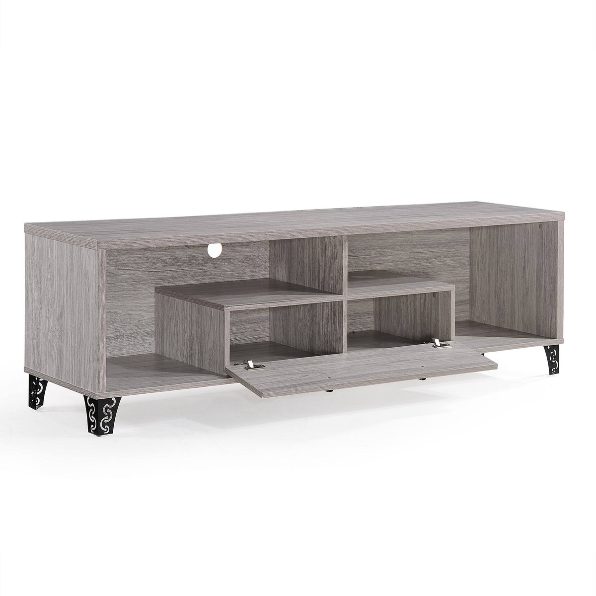Gray Oak 2 Piece TV Stand and Bookcase Set F70119