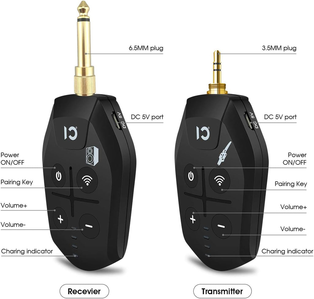 Wireless Guitar Transmitter Receiver Set Pack of 2 Y8144