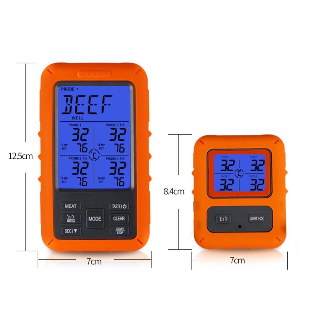 WiFi Battery Powered Grill Thermometer with Dual Alarm D222911