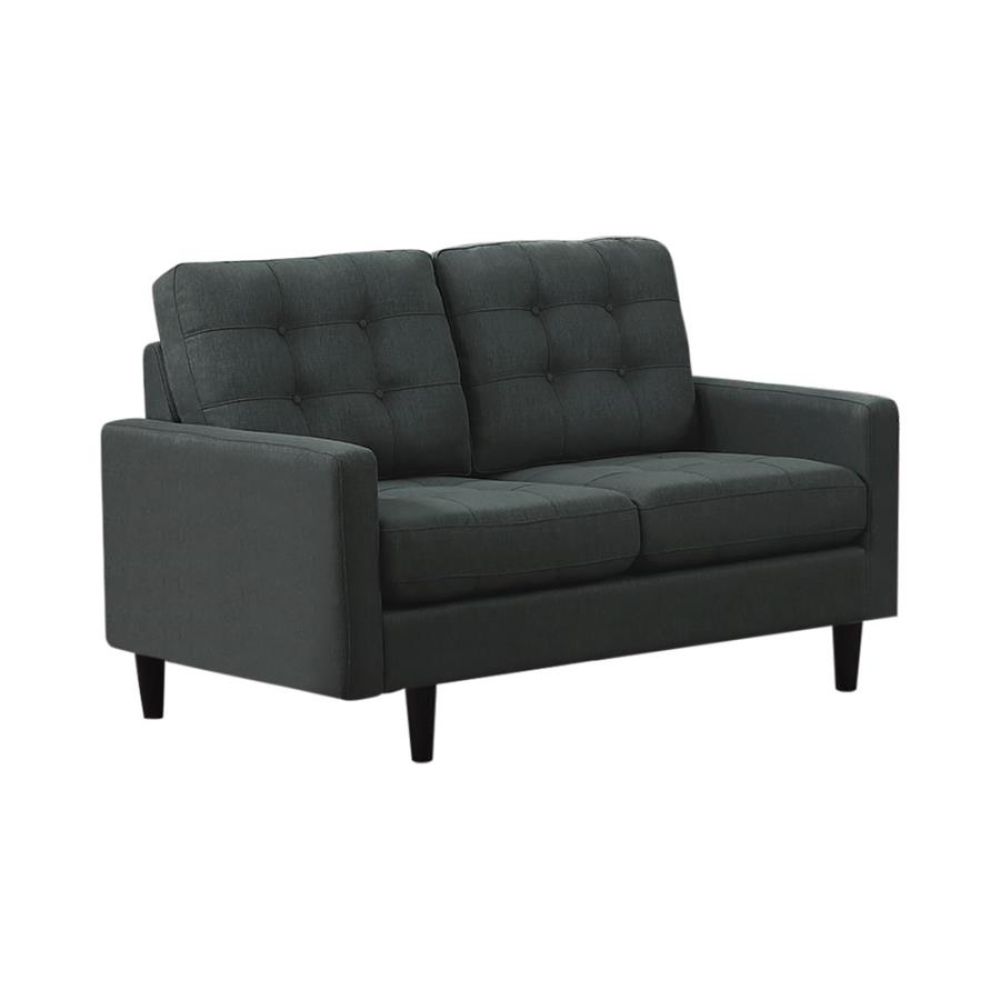 Charcoal Upholstered Loveseat I7175