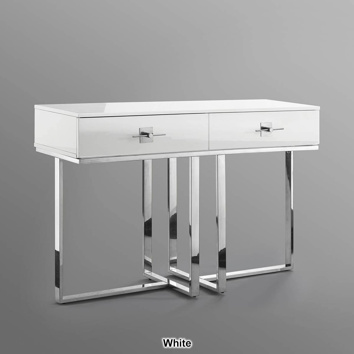 High Gloss Stainless Steel 2 Drawers Console Table U551015