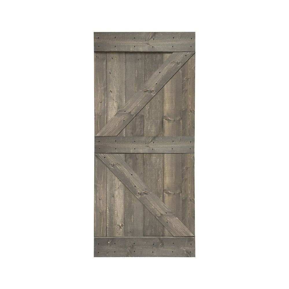 Red Walnut Stained Solid Pine Wood Interior Sliding Barn Door Slab J74890