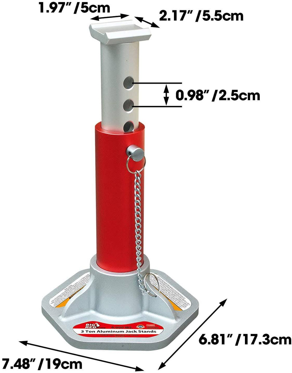 3 Ton Capacity Double Locking Aluminum Jack Stands, 1 Pair Z21122