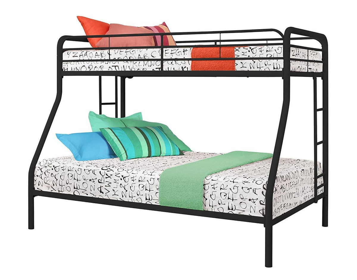 Twin-Over-Full Bunk Bed with Metal Frame and Ladder S100