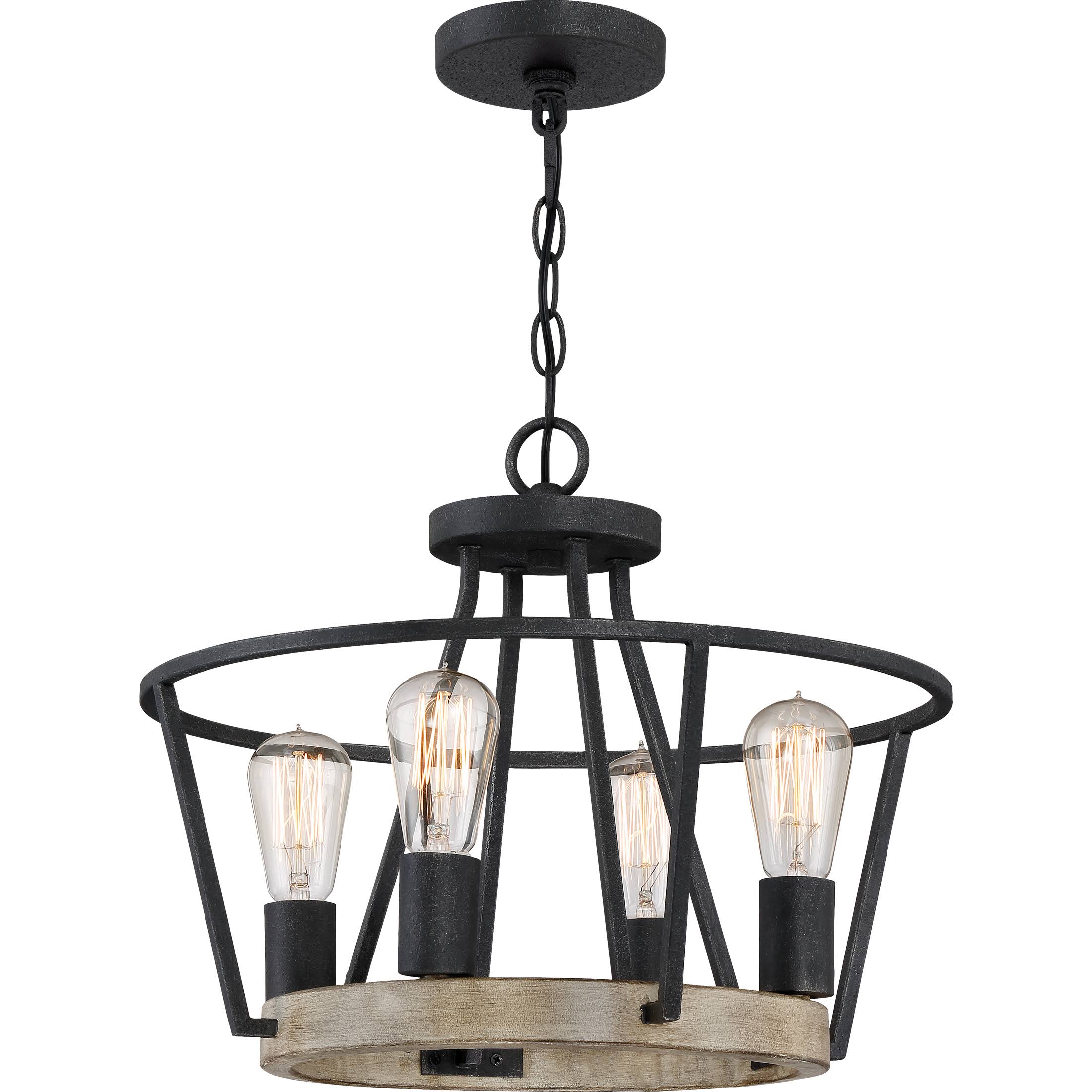 Four Light Pendant Grey Ash C451