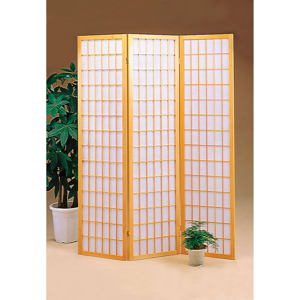 Natural 3 Panel Room Divider Folding Screen I57282