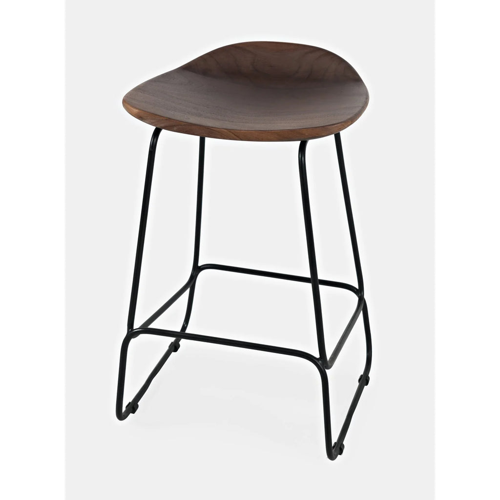 Solid Acacia Counter Height Backless Stool Set of 2 J138