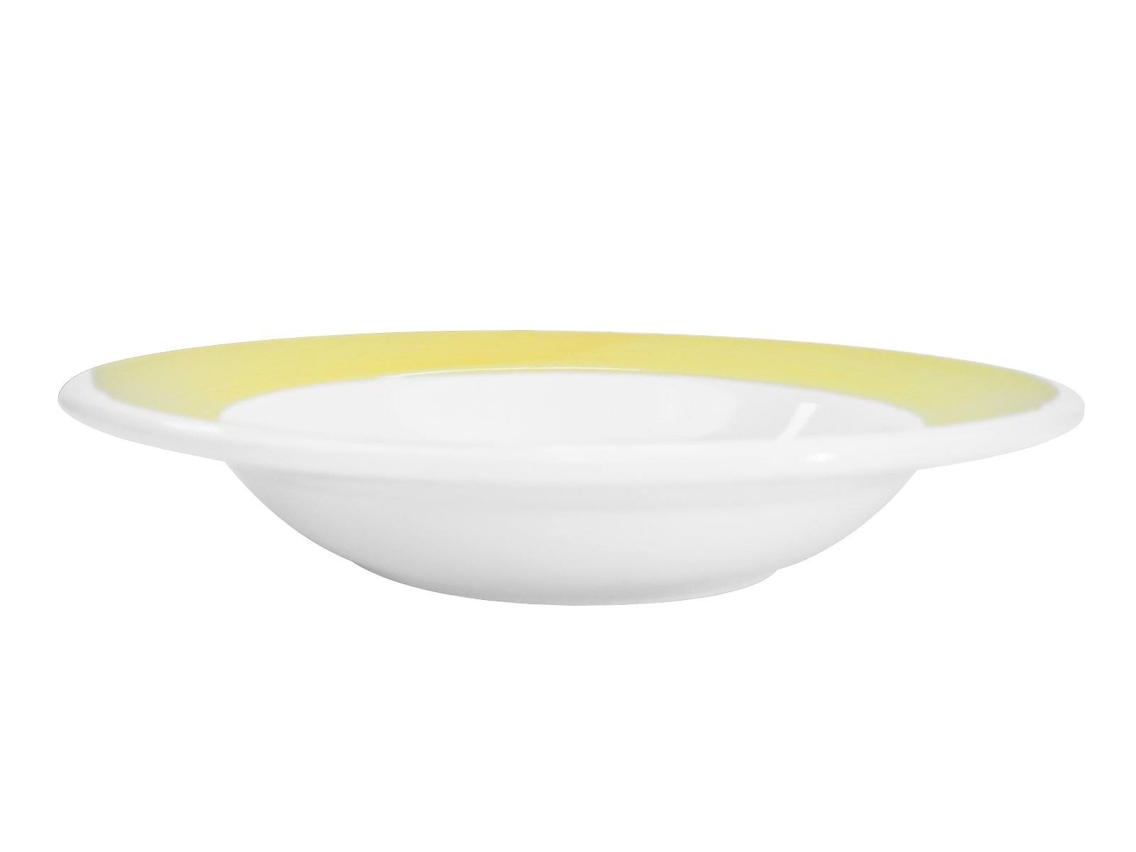 Yellow Stoneware Rim Soup Plate, 12-Ounce, Box of 24 Y9281