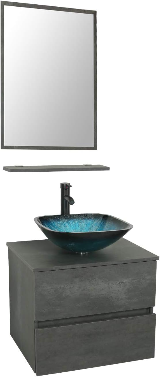 Concrete Grey Wall Mounted Bathroom Vanity F815