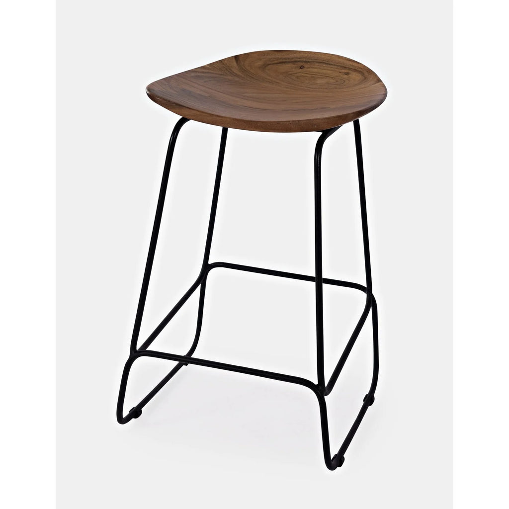 Solid Acacia Counter Height Backless Stool Set of 2 J138