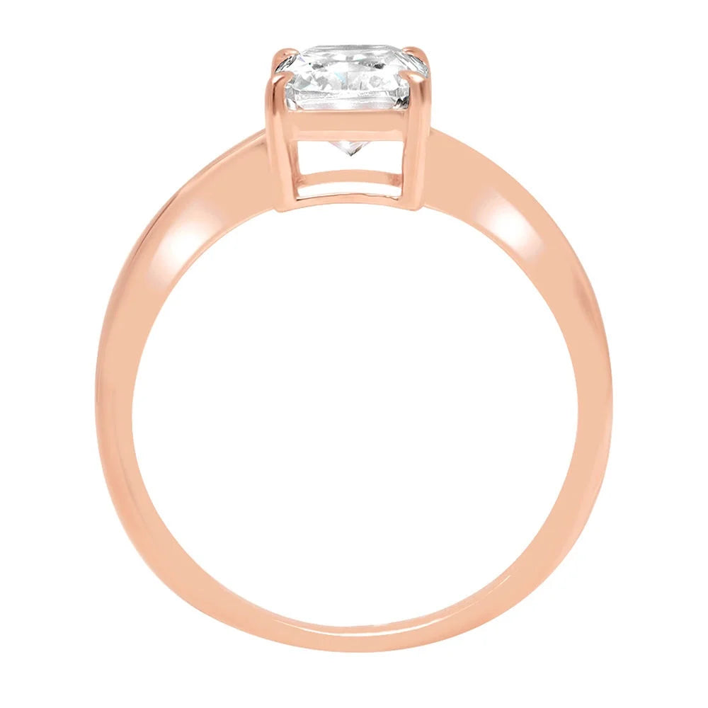 18K Rose Gold Solitaire Ring E27861