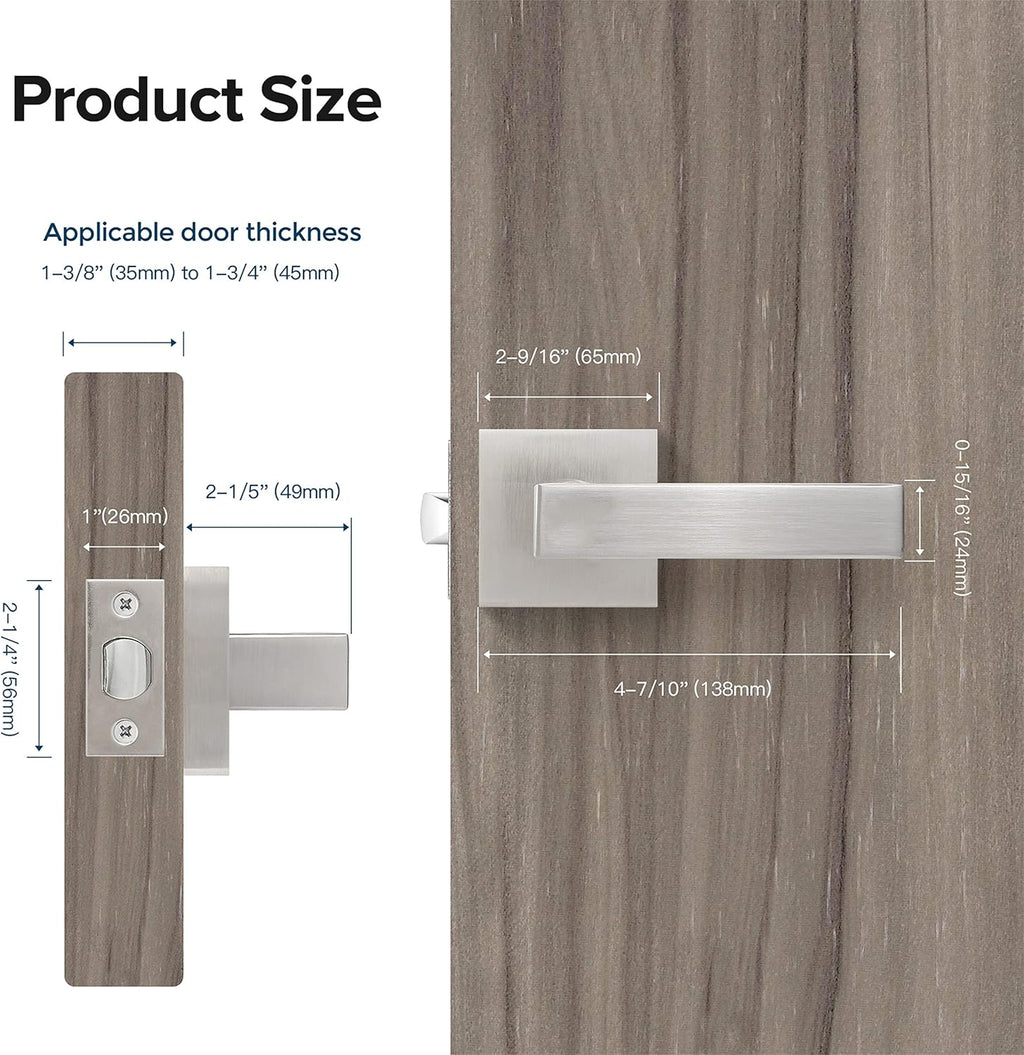3 Pack Door Lever Handle Satin Nickel/Brushed Nickel Finish Pack of 2 X1676