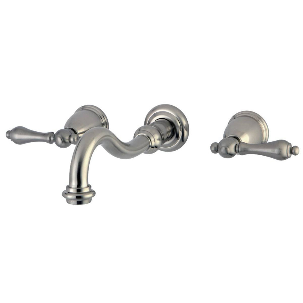 Vintage 2-Handle Wall Mount Bathroom Faucet, Matte Black J305