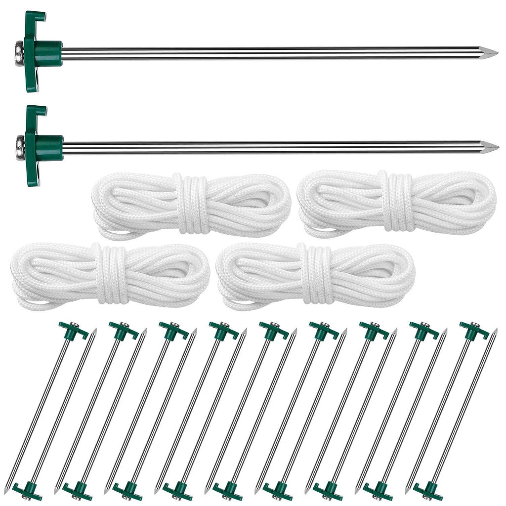 20 PCS Heavy Duty Tent Pegs and Ropes Set S69874