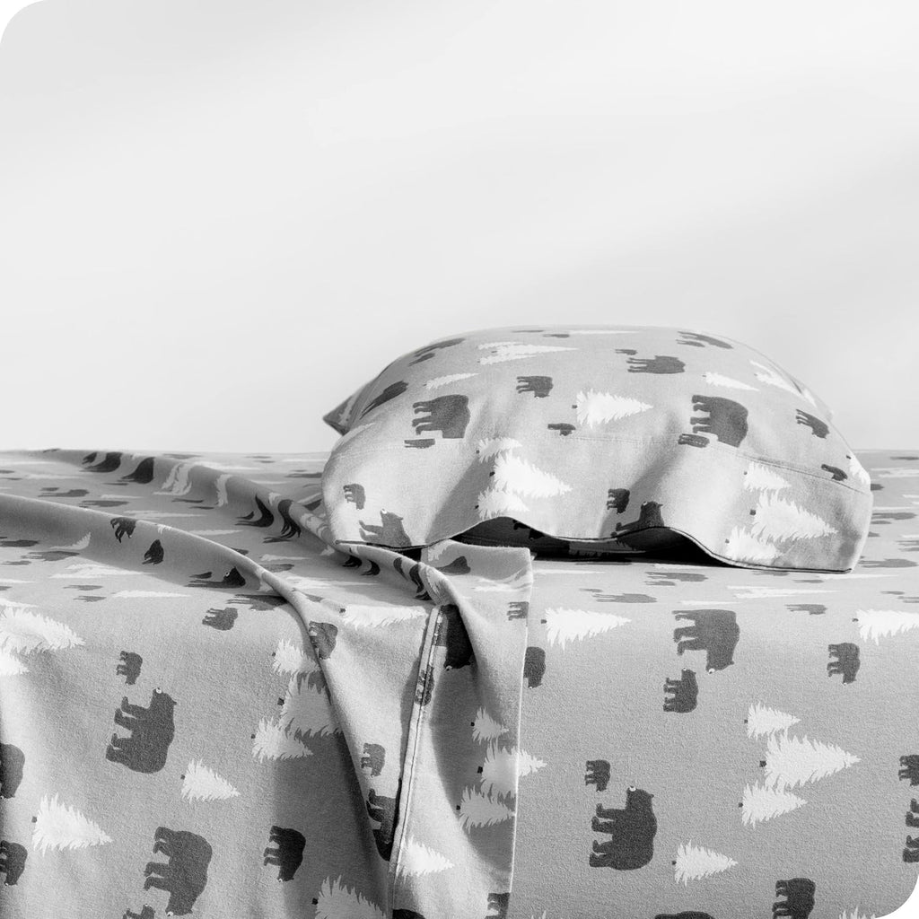 White Double Brushed Flannel Sheet Set G7242