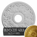 16 1/2x22OD x 3 5/8x22ID x 1 1/8x22P Hand-Painted Iridescent Gold Ceiling Medallion G608